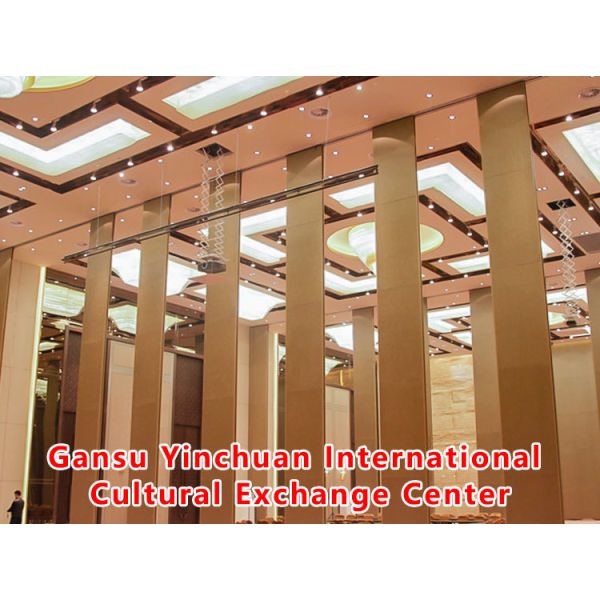 Gansu Yinchuan International Cultural Exchange Center | Aluminum Frame Movable Partition Wall with High Pressure Laminate Board and Dupont POM Rollers for Top and Bottom Jack Lifting