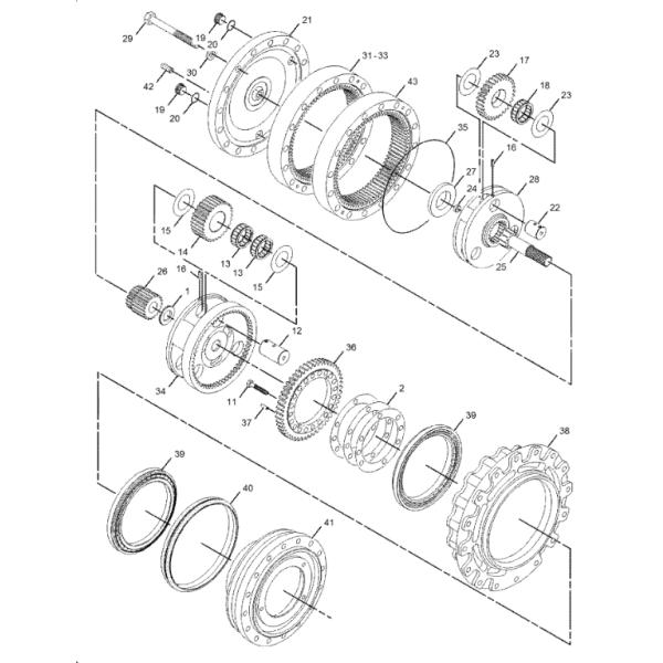 Excavator Travel Gearbox 227-6949 E320C Drive Final Without Motor