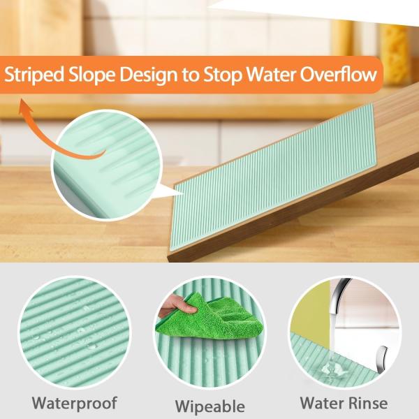 Reusable Silicone Refrigerator Liners Washable, Non-Slip Fridge Shelf Mats For Kitchen Organization, Waterproof & Oilproof Shelf Protectors For Cabinets, Drawers And Glass Shelves
