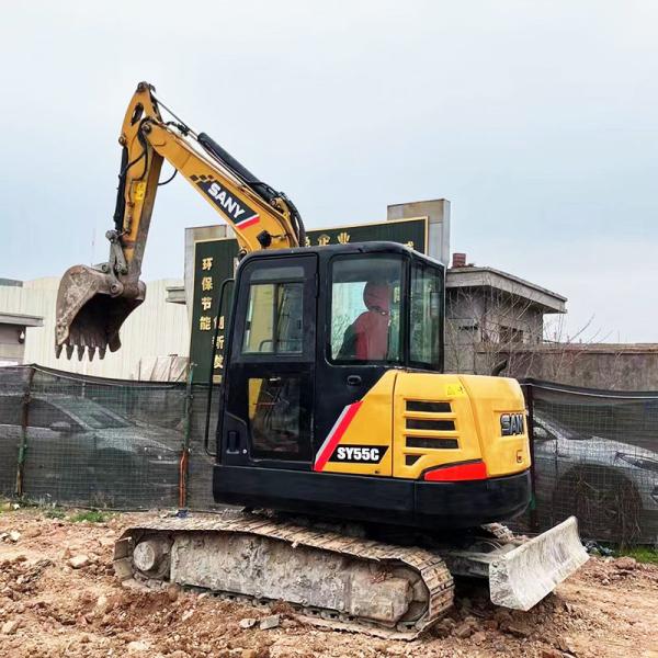Excavadora mini usada Sany 5T Equipment Trader para Engenharia Construção Sy55C