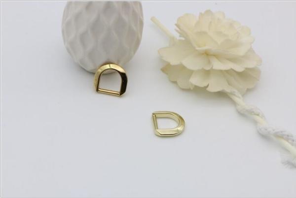 RL-DR038 Light gold D ring bag accessories,12.1mm bag metal d buckles