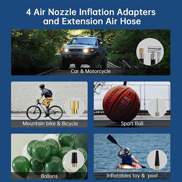 YANTU AM45 24000mAh Car Battery Jump Starter with Air Compressor Pump and Tire Inflator