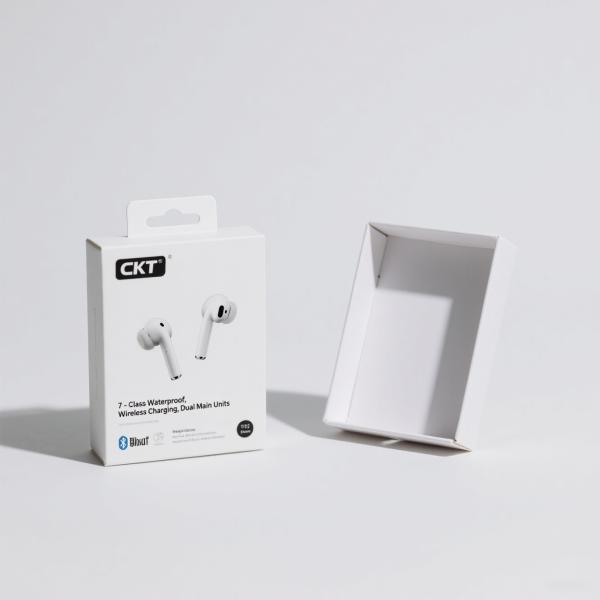 Custom Recycled Cardboard Wireless Headphone Packaging Box 3x3x3cm