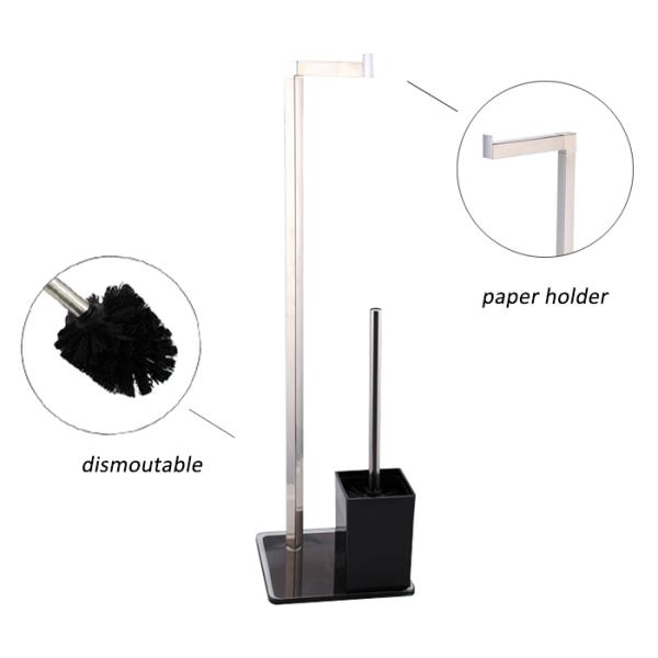 Toilet Brush and Towel Holder Set Multi-function Hotel Standing 401 Stainless Steel Cleaning Brush 304 SUS Stainless Ste