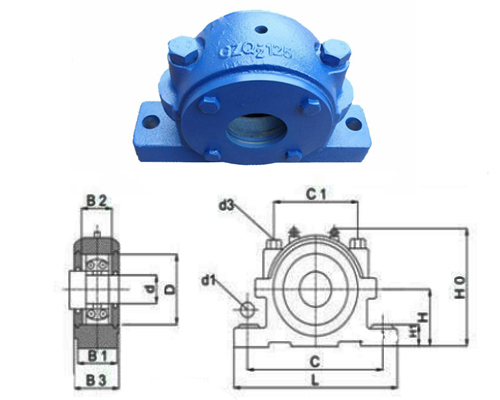 High Stability Bearing housing GZQ2-72 Fan bearings