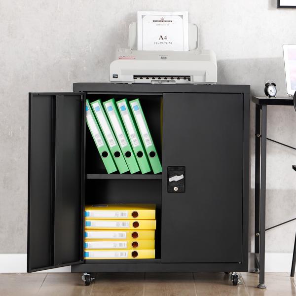 Black Shelf Folding Storage Cabinet Removable Fold Steel Storage Cabinet