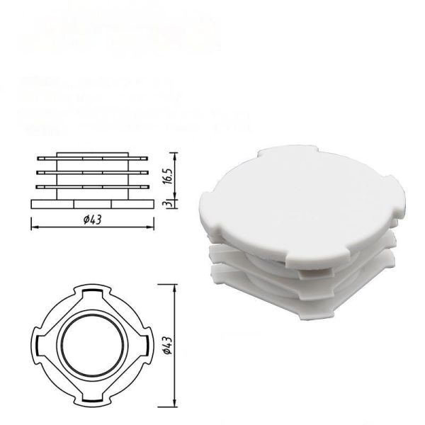 DYP43-01 Plastic Pipe Plugs End Cap for OD 43mm Lean Pipe and Aluminum Pipe
