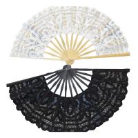 Fã de bambu feito a mão tomado partido dobro da dobradura do laço do fã 21cm 27cm para o favor do casamento