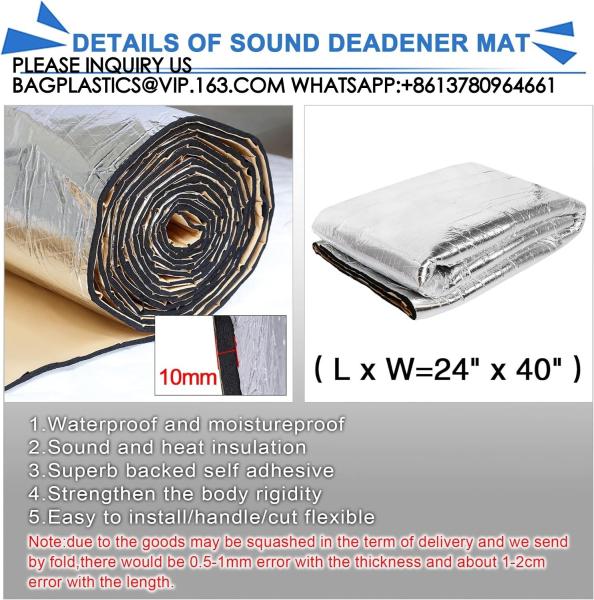 Car Heat Sound Deadening Insulation Mat, - 394 Mil 10.8 Sqft Automobile Sound Deadening & Heat Insulation Material