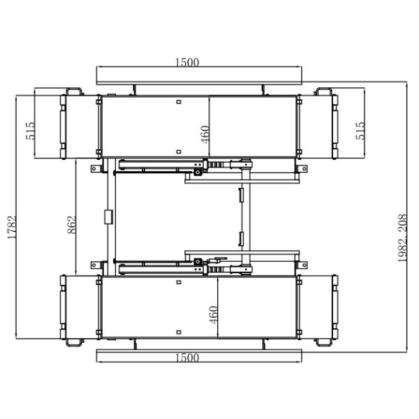 1000mm Middle Rise Car Scissor Lift Pneumatic Lock