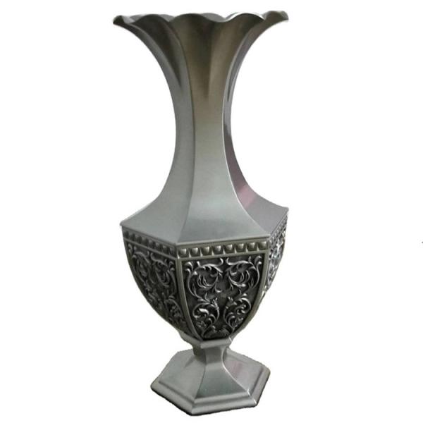 Antique Sliver Metal Flower Vase Classical Rustic Vase Decor For Living Room