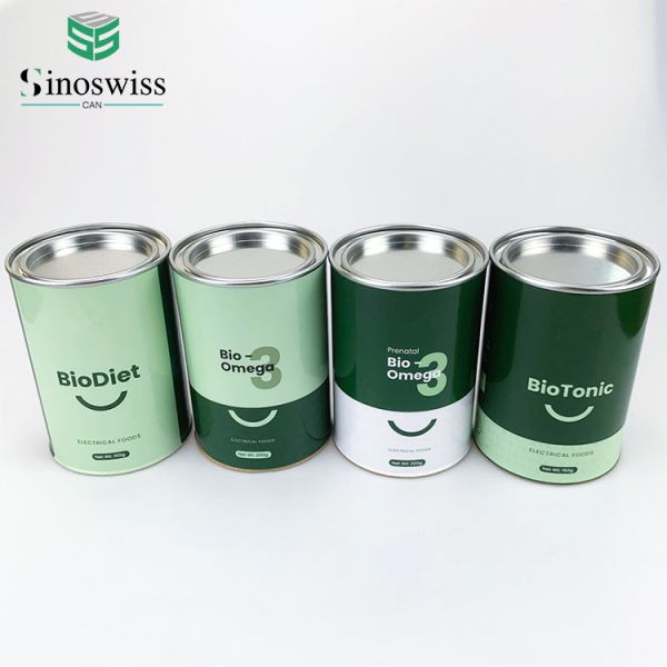 OEM Sizes Cylindrical Paper Container Paperboard Canister For Protein Powder