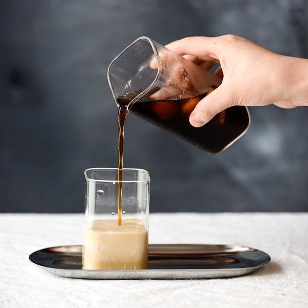 Square Straight High Borosilicate Glass Cup OEM Capacity Glass Coffee Cups