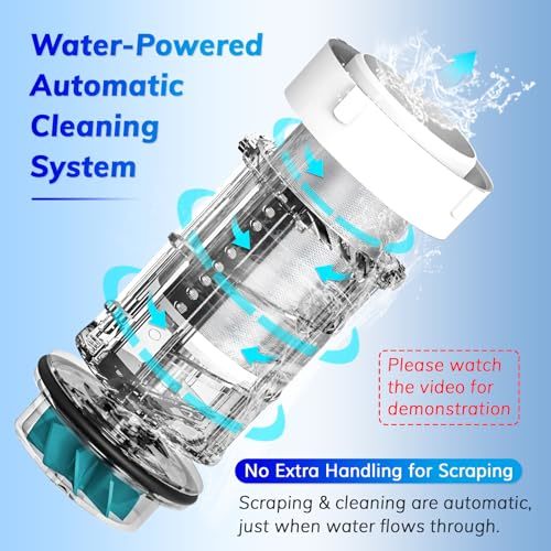 Tenth-Generation Whole-House Water Pre-Filter with 40 μm Filtration Accuracy, Water-Driven Scraping, and Reusable Mesh Filter
