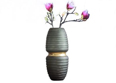 Manipulação de superfície de Gray Decorative Glass Vases Polished do inclinação