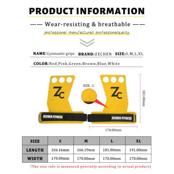 3 Holes Crossfit Hand Grips Yellow Suede Microfiber Leather Palm Protector Gloves