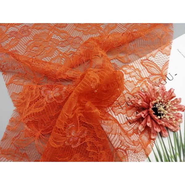 Ткань шнурка Chantilly оранжевого нейлона чувствительная французская для женщин одевает