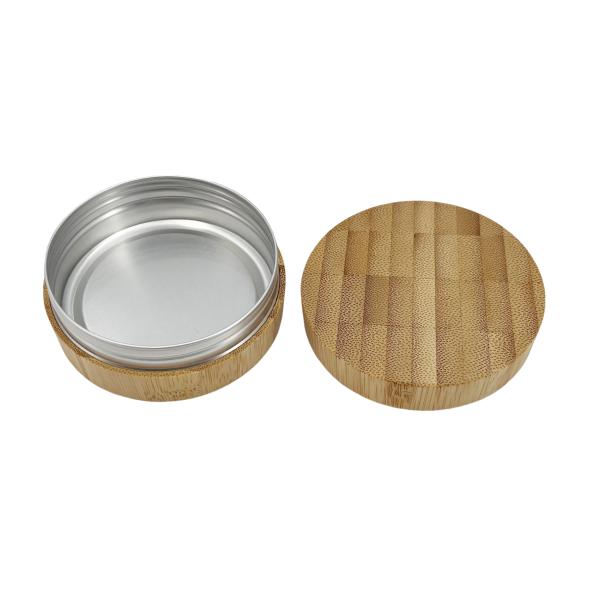 Cylinder Shape Bamboo Cosmetic Cream Jar With Aluminum Inner 10g 15g 30g 50g 100g