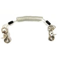 TPU Stainless Steel Coiled Lanyard Tether Safety Superior O Clip Ends Clear 6.0mm