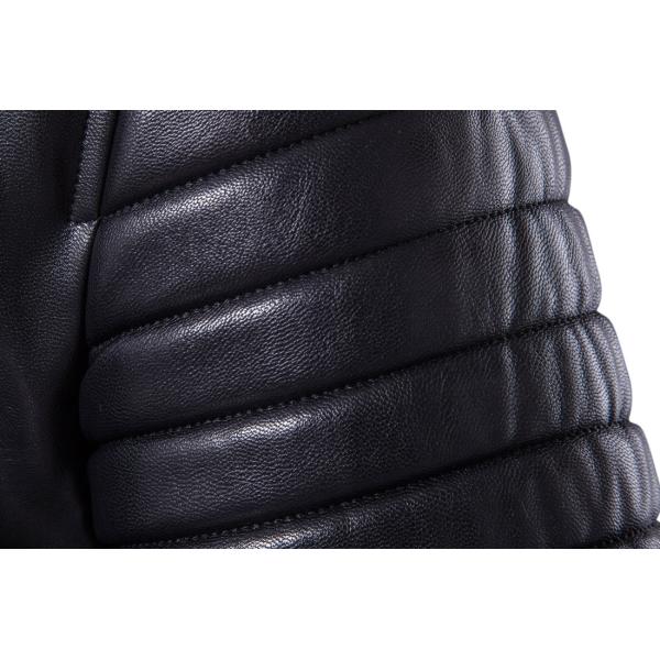 OEM classic popular best quality solid color slim fit men moto leather jacket