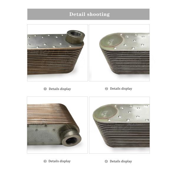 Refrigerador D7D-15P del aceite de motor o base del radiador de Oil Cooler Core del excavador de D7D para Deutz  EC240 EC290 20715681