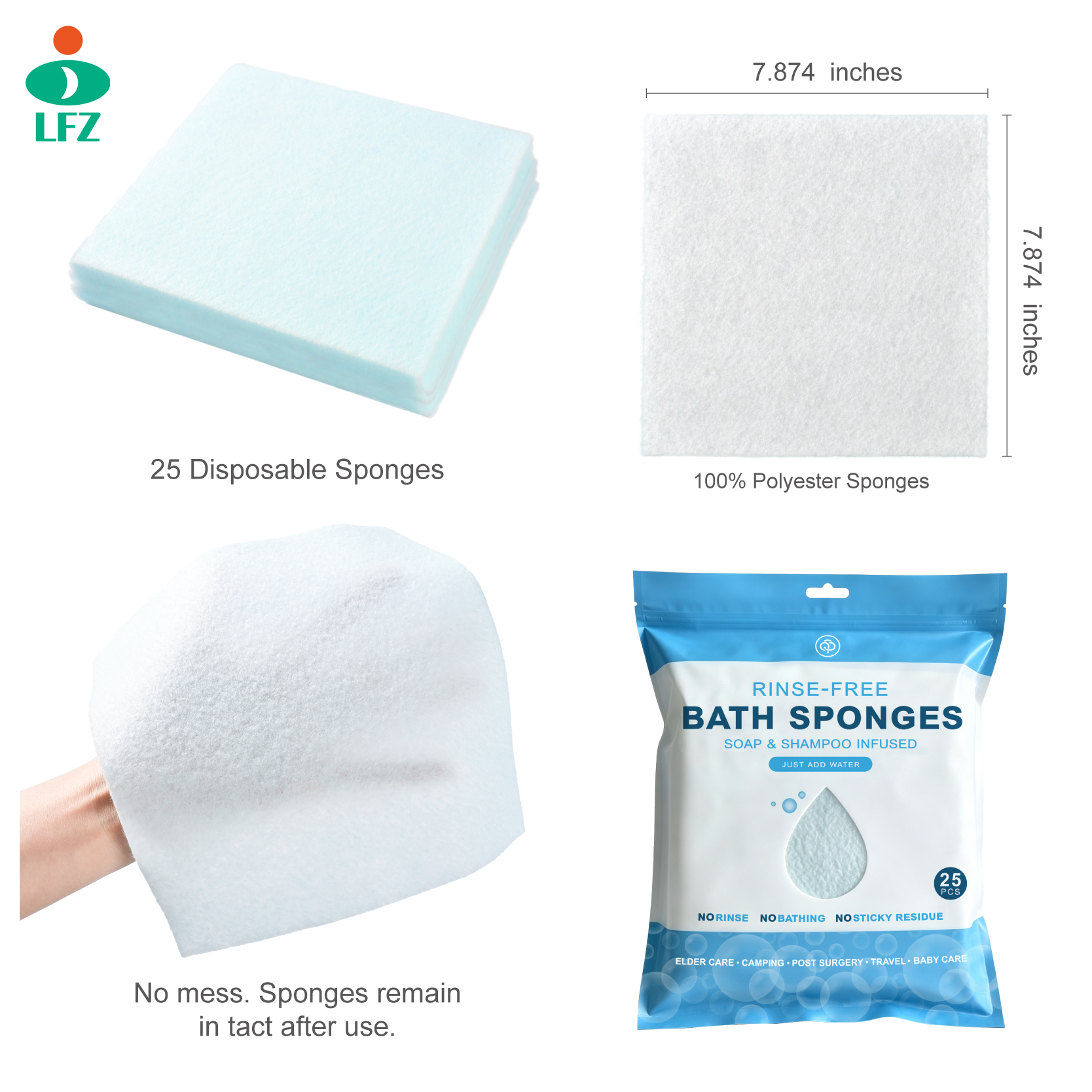 HOT Sell Soap Bubble Shower Travel Rinse Free Body Bath Wash Rinse Free Bath Sponged Disposable Rinse Free Bath Wipes
