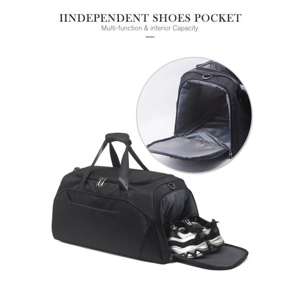 Black Crossbody 55L Duffle Bag Travel Luggage Handbag 1.1KG