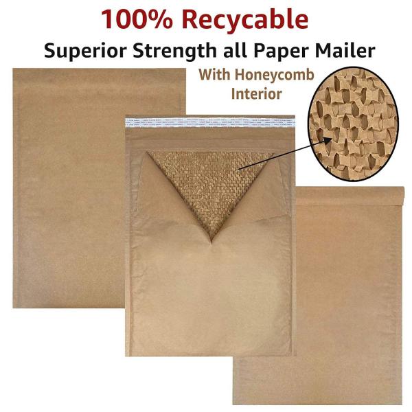 Custom Logo Printed Padded Mailer Envelopes Compostable Padded Kraft Mailer Eco Friendly