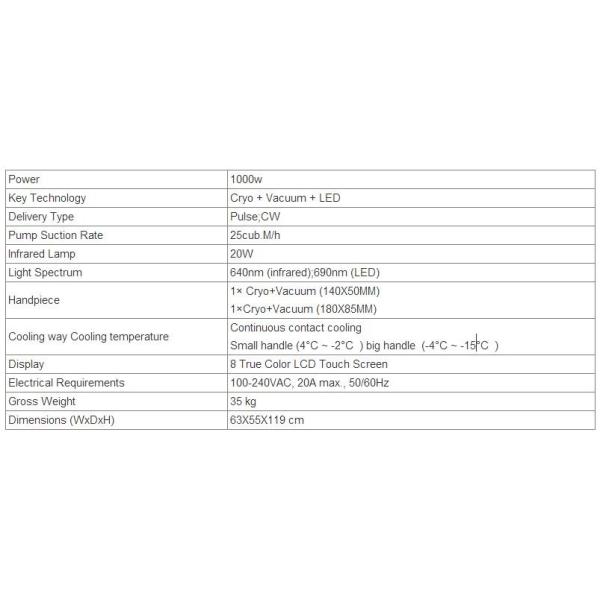 Fat reduction body shaping cryolipolysis slimming machine for women