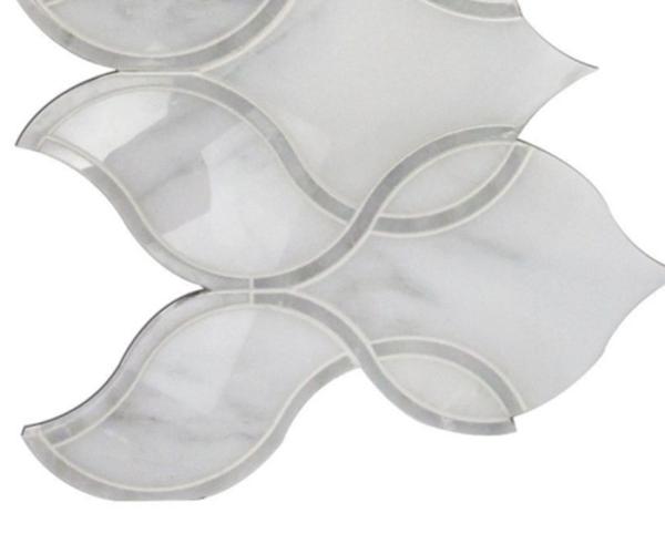 Irregular Waterjet Mosaic Tile , Mosaic Bathroom Floor Tile For Hotel Reception Designs