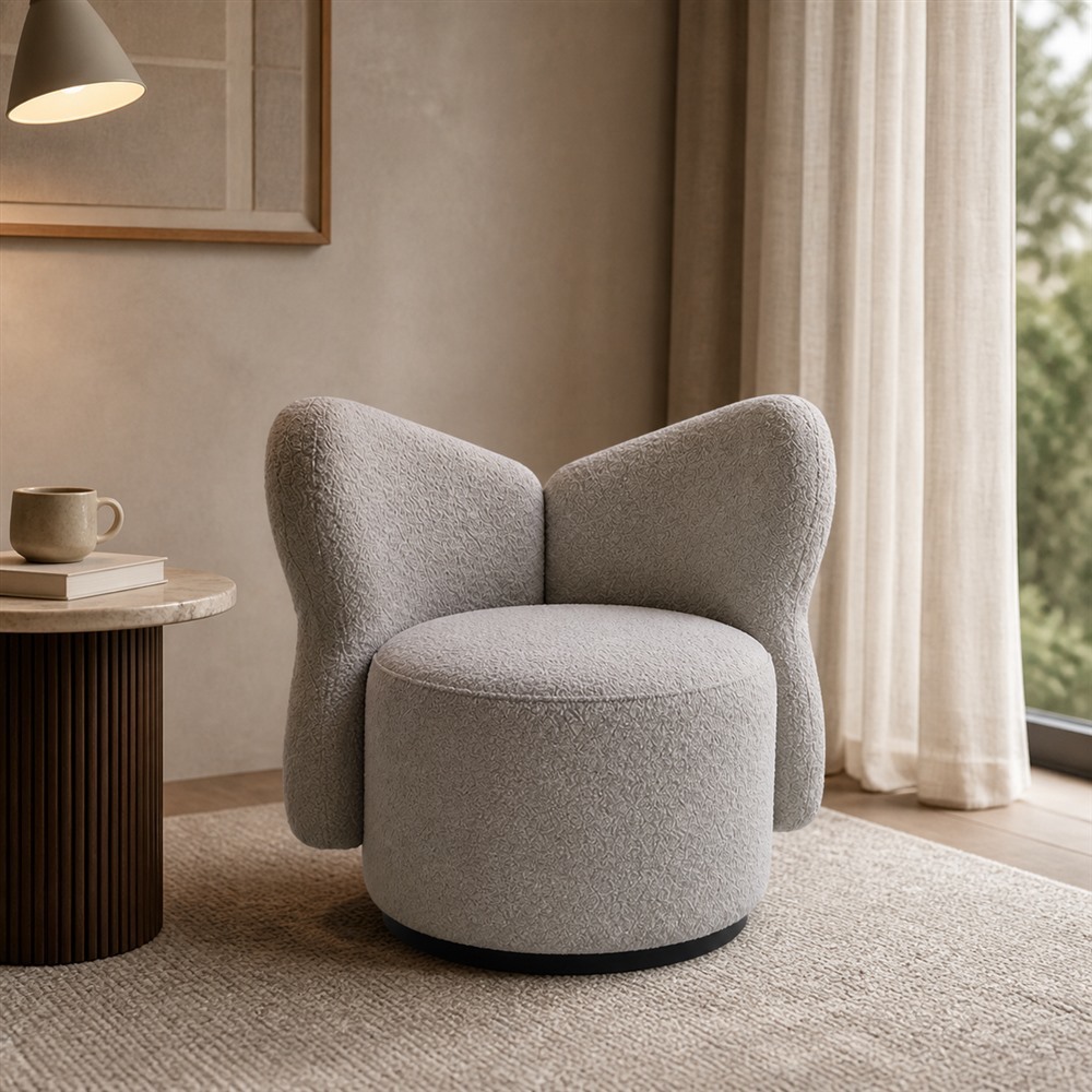Sculptural Modern 1-Seater Upholstered Swivel Chair TR-H004