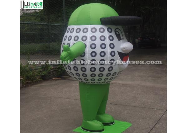 Inflatables de anúncio bonito, desenhos animados moventes da bola de golfe inflável