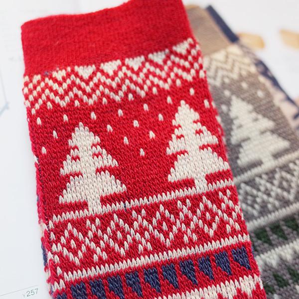 National style christmas tree patterned design cozy cotton wearing hosiery for promotion