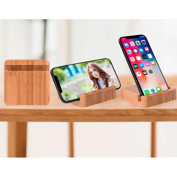 Mini Portable Wooden Phone Charger , 120g Wood Color Phone Charging Dock