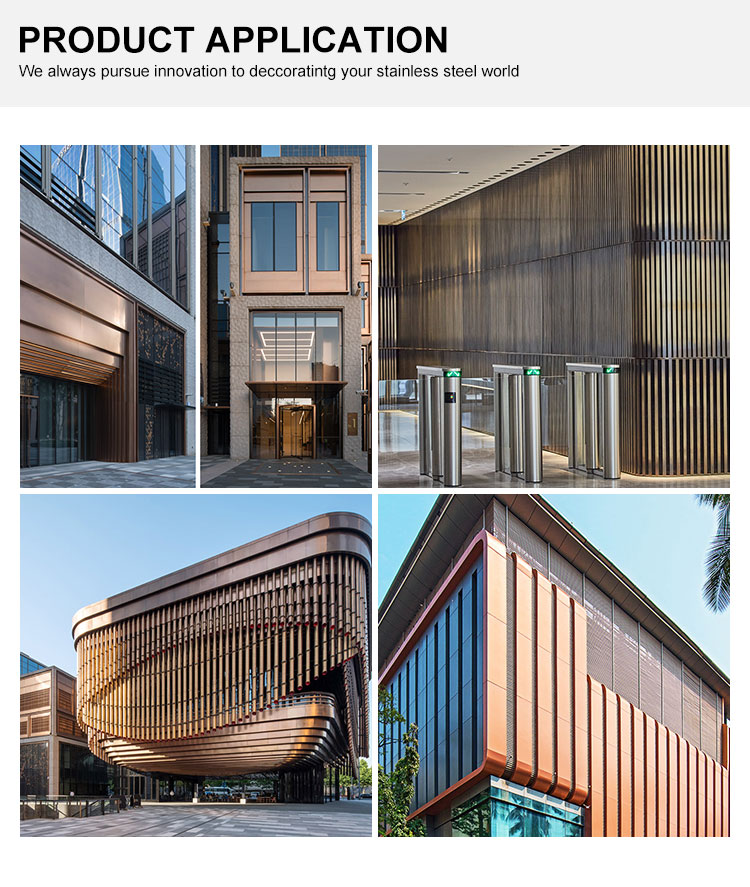 201 Grade Hairline Stainless Steel Sheet with PVD Coated Finish for Architectural and Interior Decoration