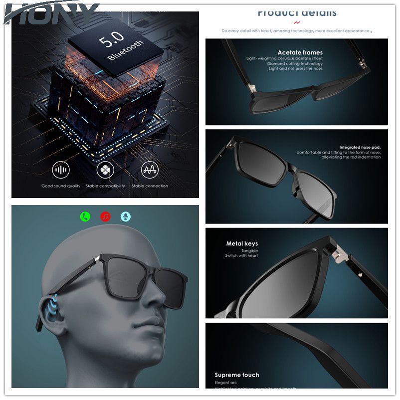 Шлемофонов наушников блютуз 5,0 Eyewear 220mAh 160h беспроводных умный