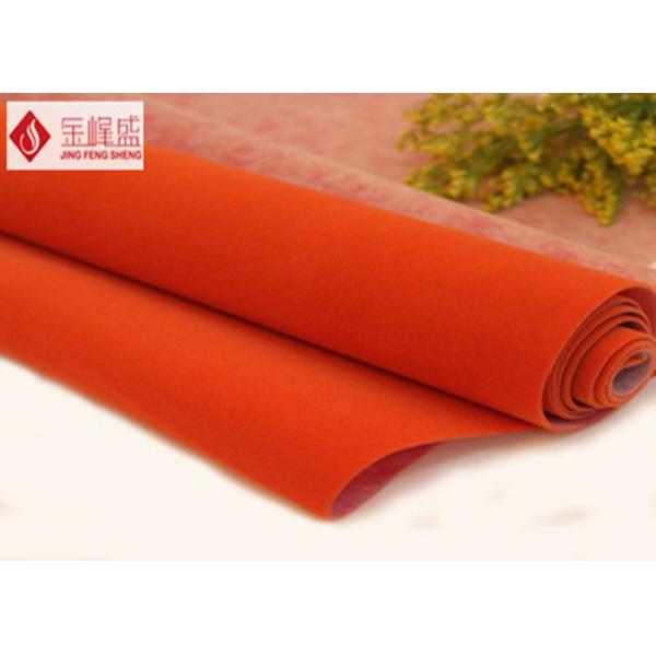 Jewelry Box Lining Polyester Velvet Fabric , Customized Flocked Upholstery Fabric