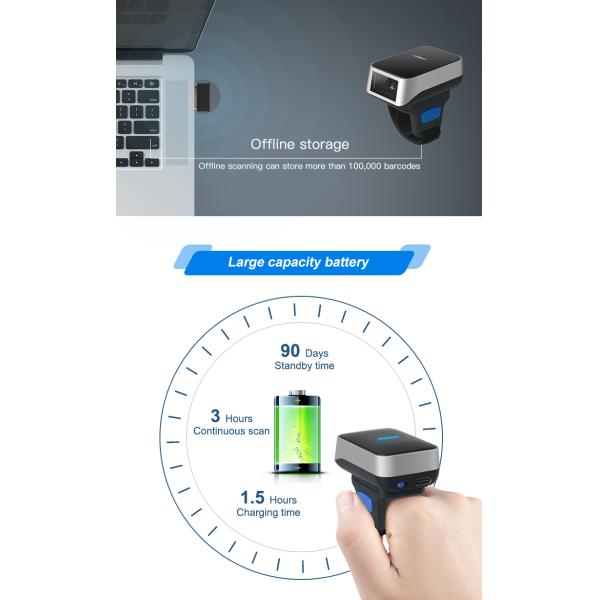 Переносный беспроводный сканер штрих-кодов с помощью Bluetooth для непрерывного сканирования