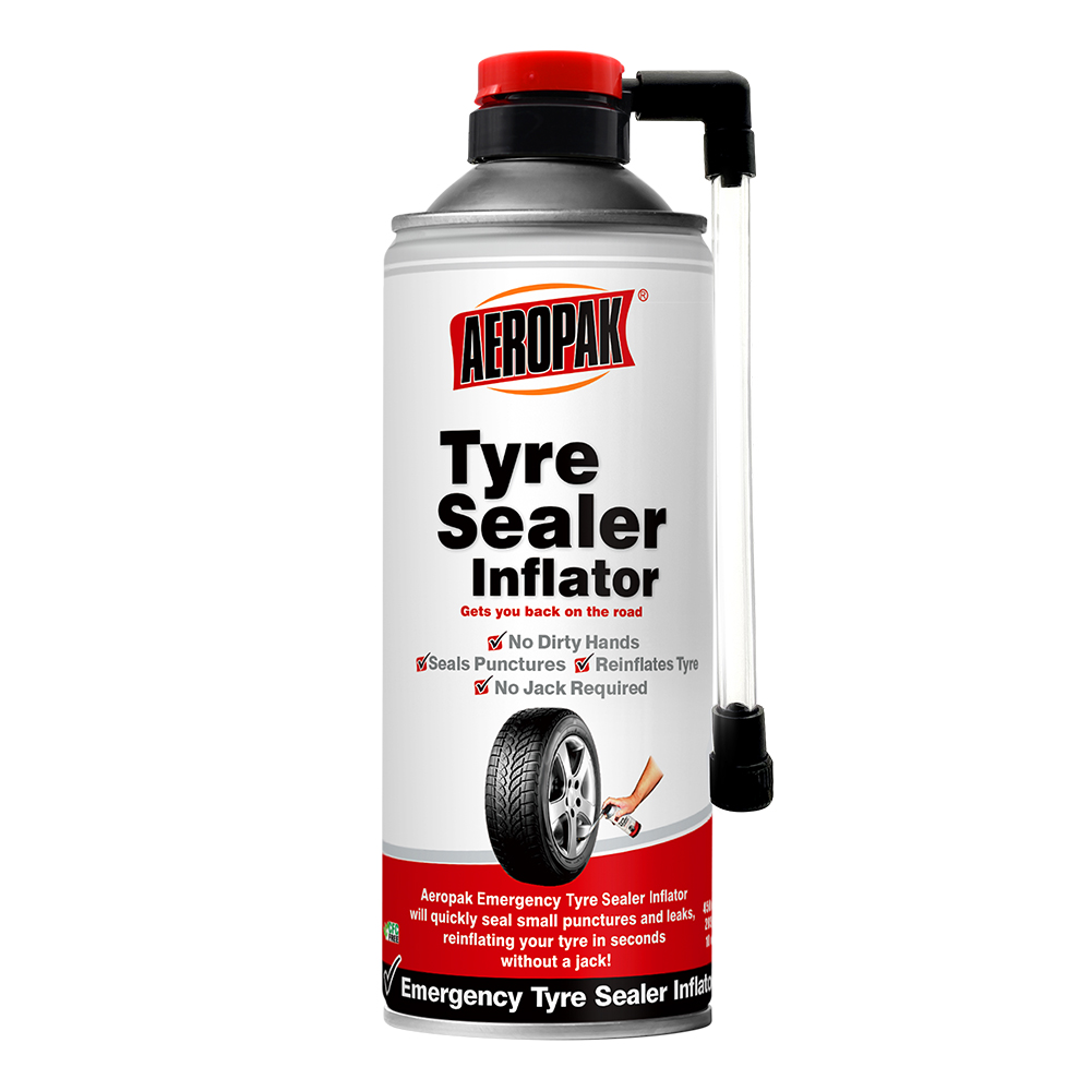 Aeropak 650ml Aerosol Emergency Tubeless Tire Inflator & Flat Tire Puncture Repair Sealer with 3-Year Expiration