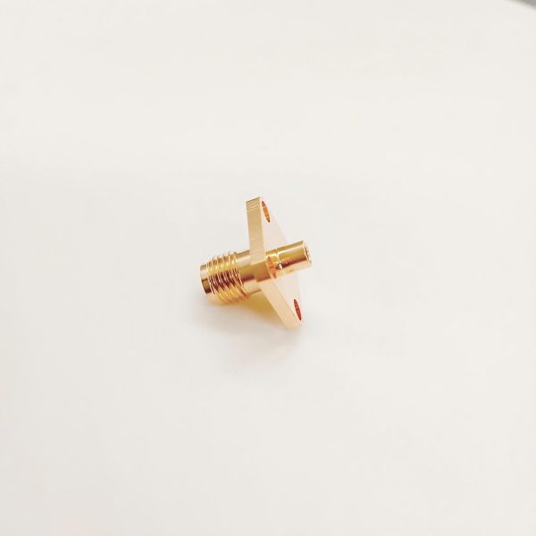 SMA Female Connector DC-6GHz Gold-Plated Brass 4 Hole Flange Mount for RF Applications