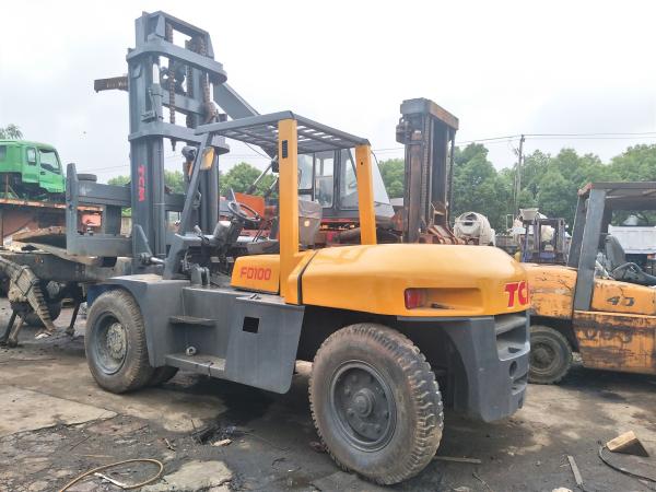 TCM Used 10 Ton Forklift Truck FD100 1220 Mm Fork Length Hydraulic System