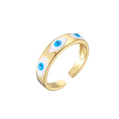 Olho mau Ring Gold Plated do esmalte
