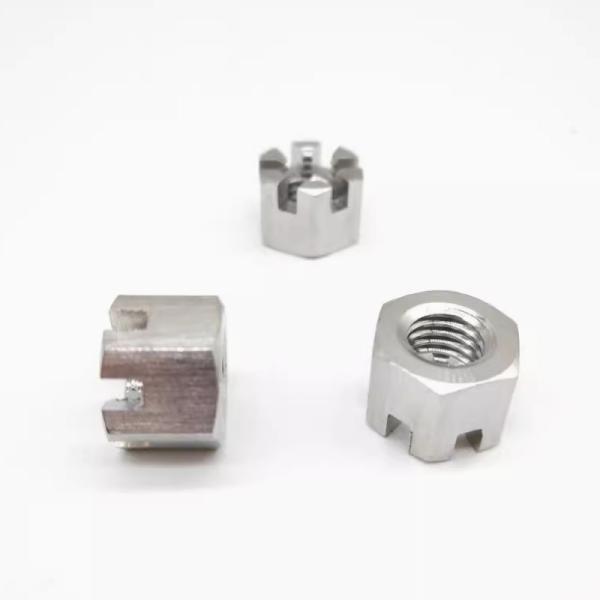 M8 M10 Stainless Steel Plain Polishing Hexagon Slotted Nut SS201 SS304 SS316 DIN935