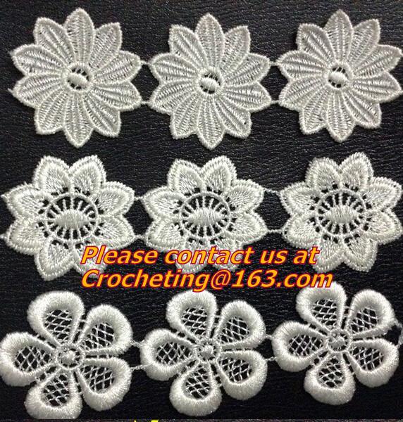 Retro Fashion Cotton Crochet Lace Collar Gorgeous Flower Motif Neckline Faux Collar for Dr