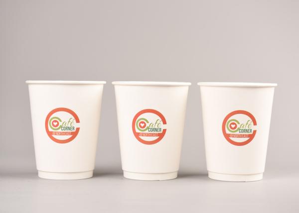 12oz Promotional Double Wall Paper Cups Heat Insulation Take Out Coffee Cups