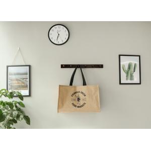 Сумки ежедневного джута пользы упаковывая, напечатанные сумки джута с черным Веббинг