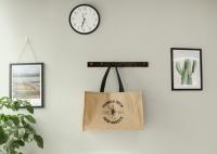 Sacs quotidiens d'emballage de jute d'utilisation, sacs imprimés de jute avec la sangle noire