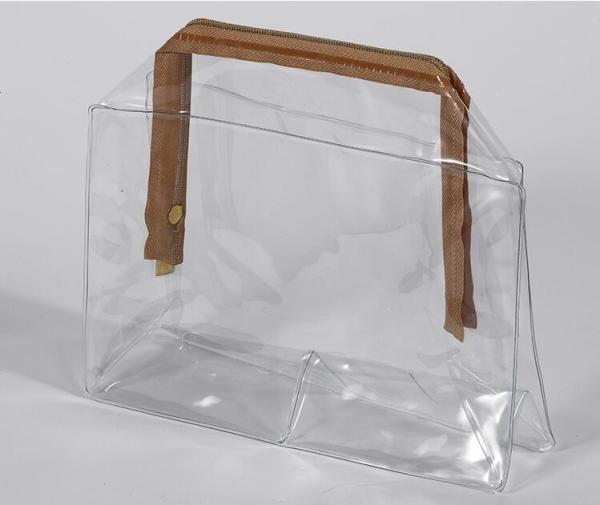 Frosted Makeup Cosmetic Bag Cloth Packaging With Slider Zip-Lock