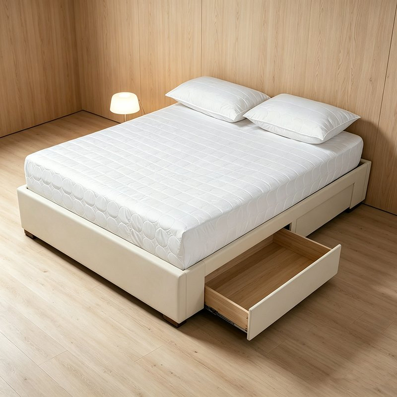 Functional Bed Equipped with Large Underbed Drawers
