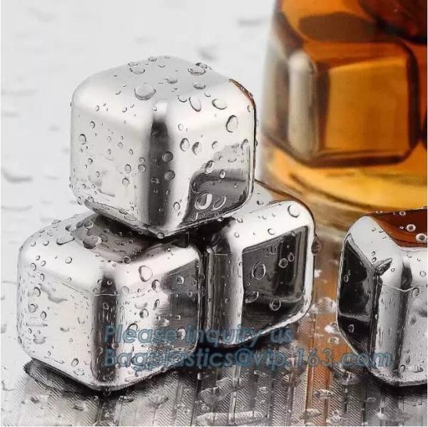 hot sale Strapping stainless steel metal whisky stone tubes for drinks, food grade chilling gel that freezes ice cube whisky